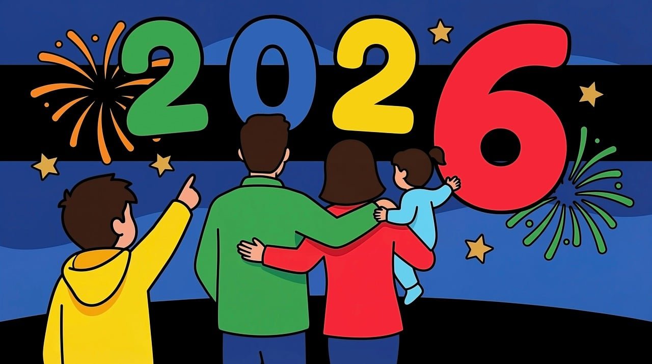 new year, 2026, family, celebration, fireworks, silhouettes, parents, children, togetherness, night sky, colorful, cartoon, future, eve, joy, watching, stars, beginning, festive, ai generated-10037268.jpg